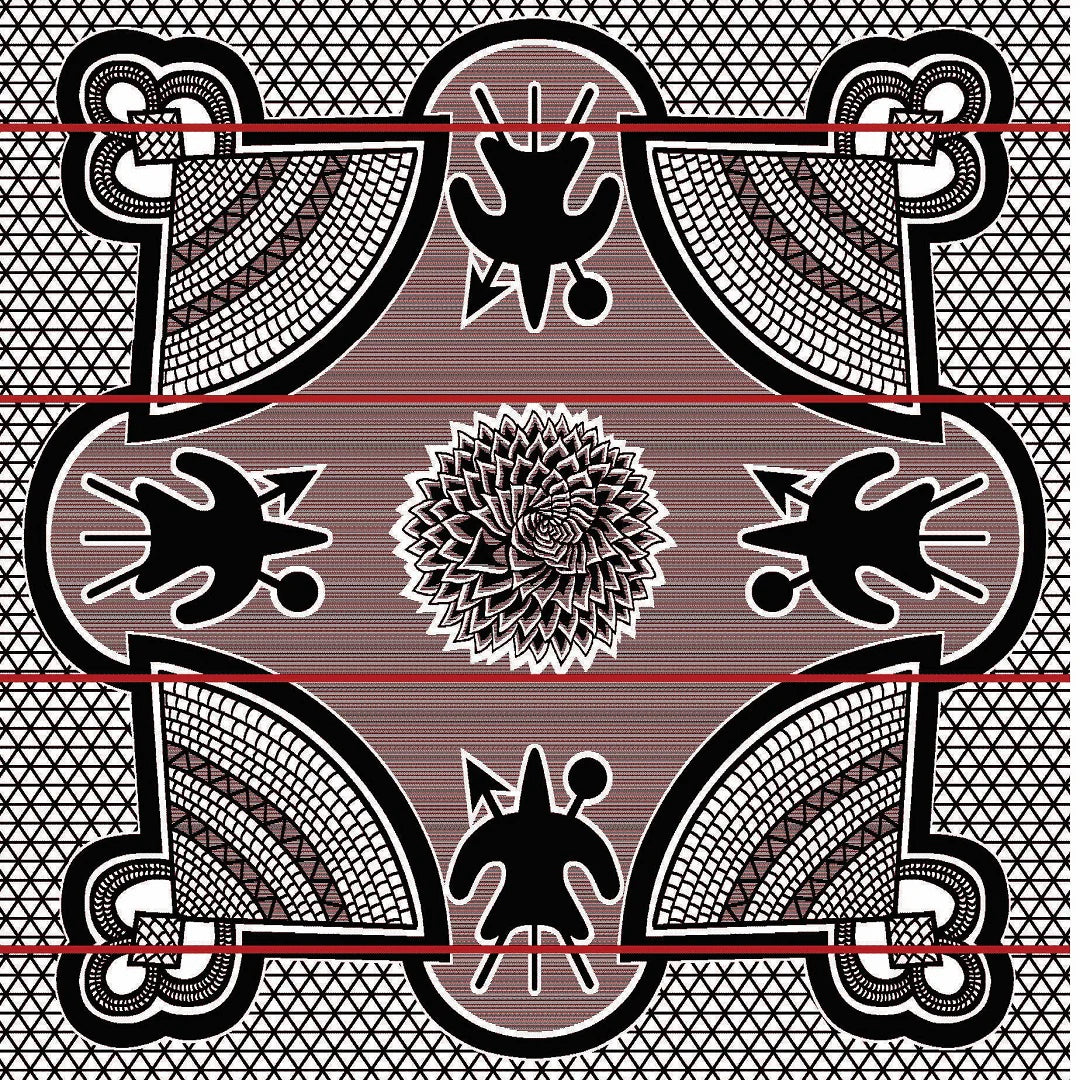 Kharetsa - Aloe | Black / Natural / Scarlet | Basotho Blanket Blankets / Aranda