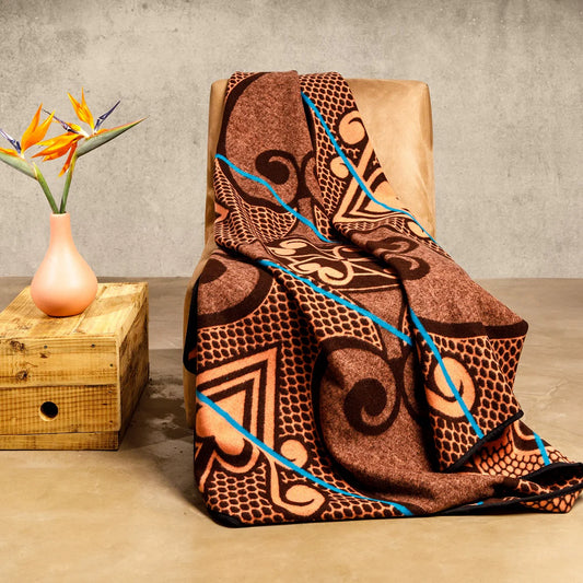 Sefate - Poone | Black / Yolk / Natural - Basotho Blanket Blankets / Aranda