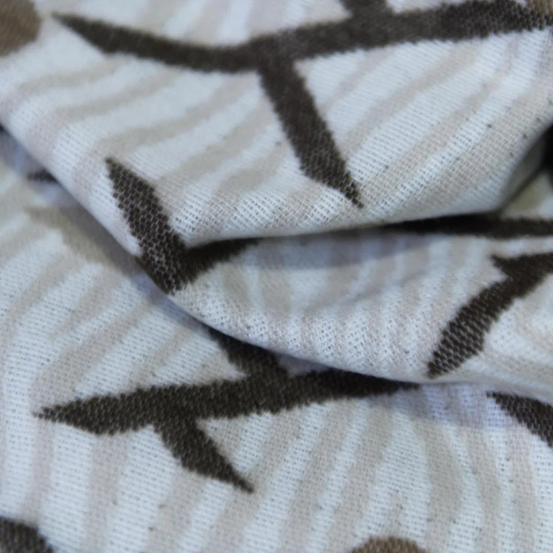 Bella Vita Himba Throw Blanket – My Africa Collection | Oyster Grey/Cocoa – Triple Jacquard Weave Blankets / Aranda