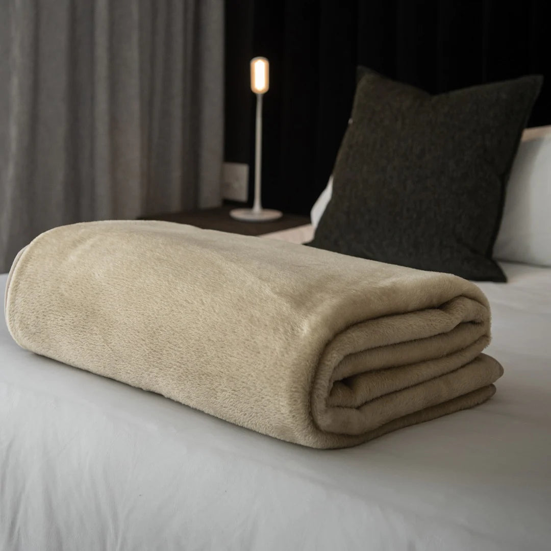 Cotton Suede - Plain | Khaki Blankets / Aranda