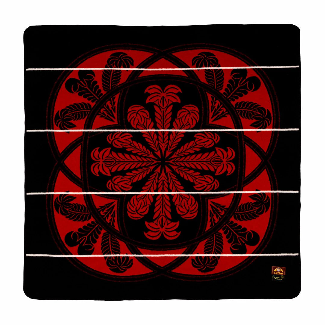 Victoria England - Crest | Black/Scarlet/Natural | Basotho Blanket Blankets / Aranda