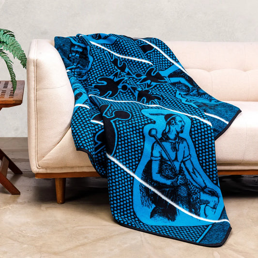 Moshoeshoe | Black / Peacock / Natural | Basotho Blanket