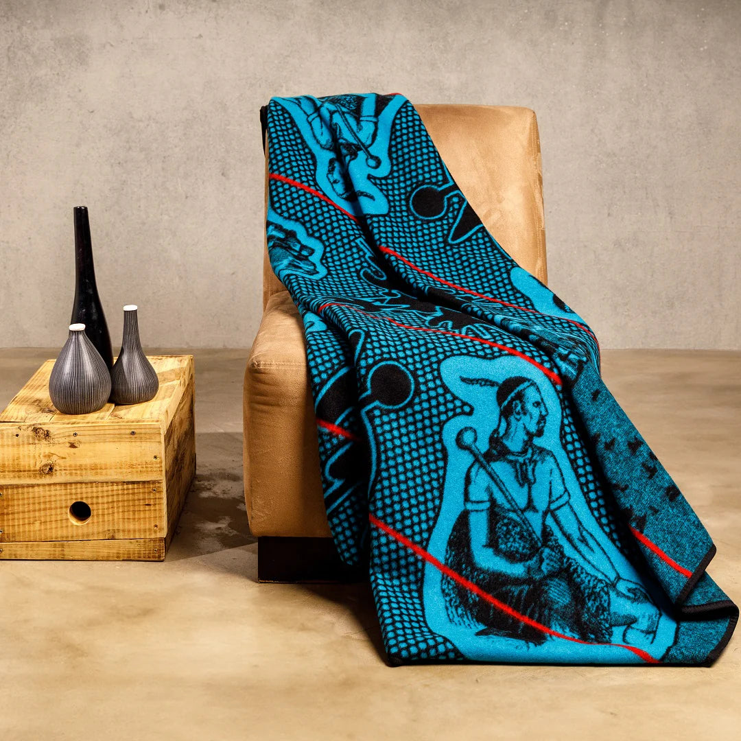 Moshoeshoe Black Peacock Scarlet Basotho Blanket – Africa