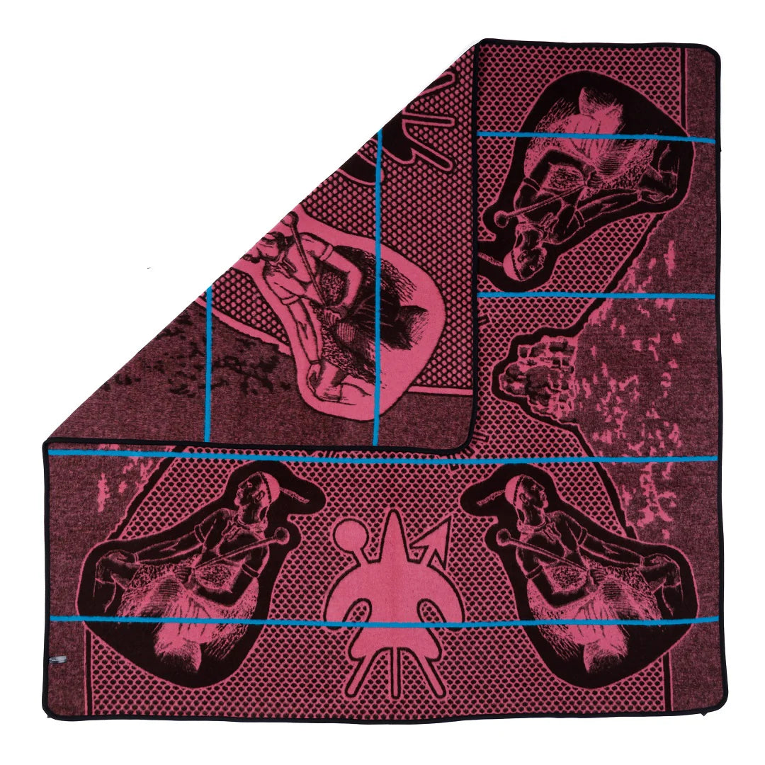 Moshoeshoe | Brown / Pink / Peacock | Basotho Blanket Blankets / Aranda