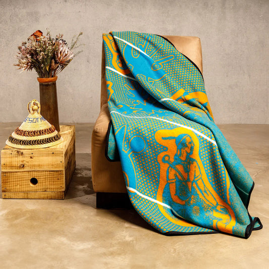Moshoeshoe | Peacock / Yolk / Natural | Basotho Blanket
