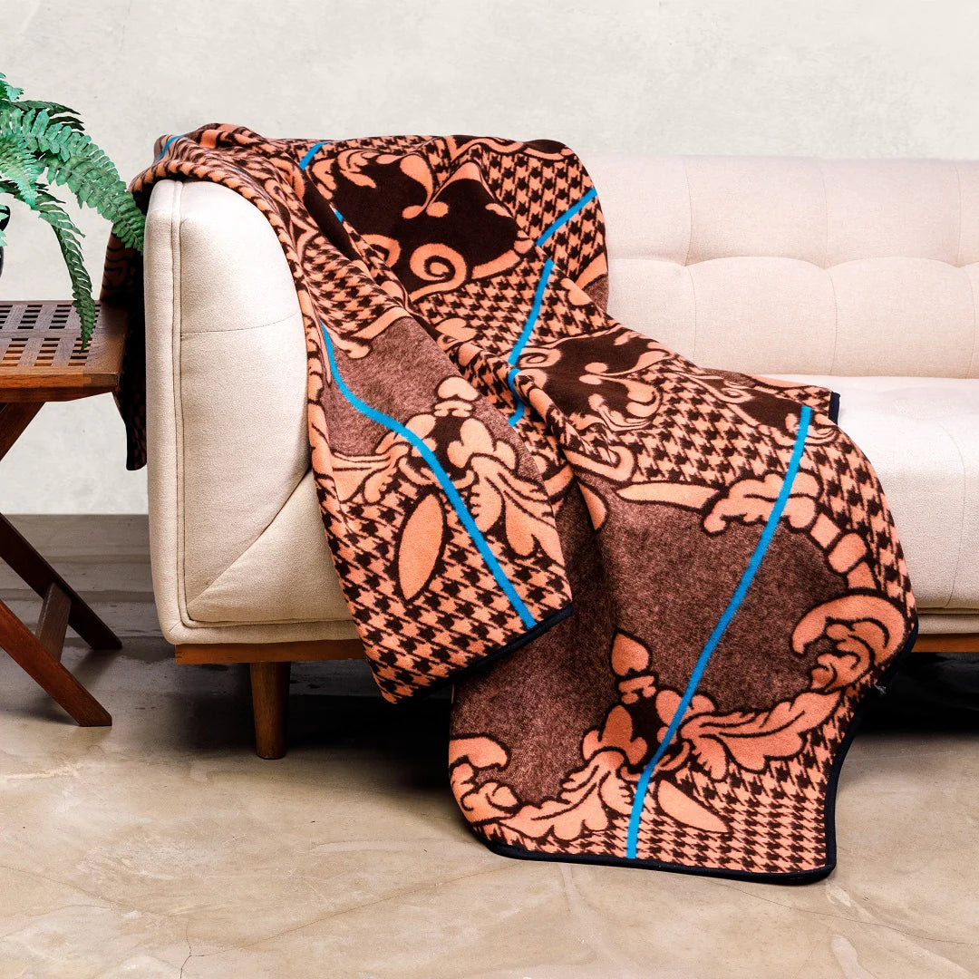 Motlatsi - Khosana | Black / Salmon / Peacock Blankets / Aranda