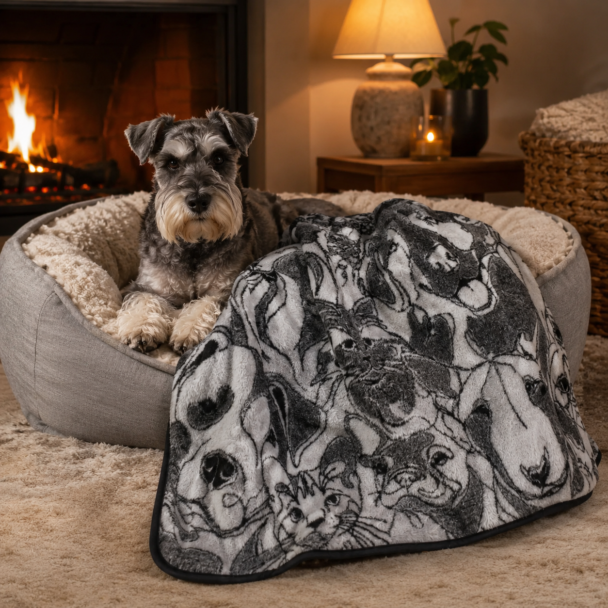 Pet Blanket - Pet Shop - Black / Dove Blankets / Aranda