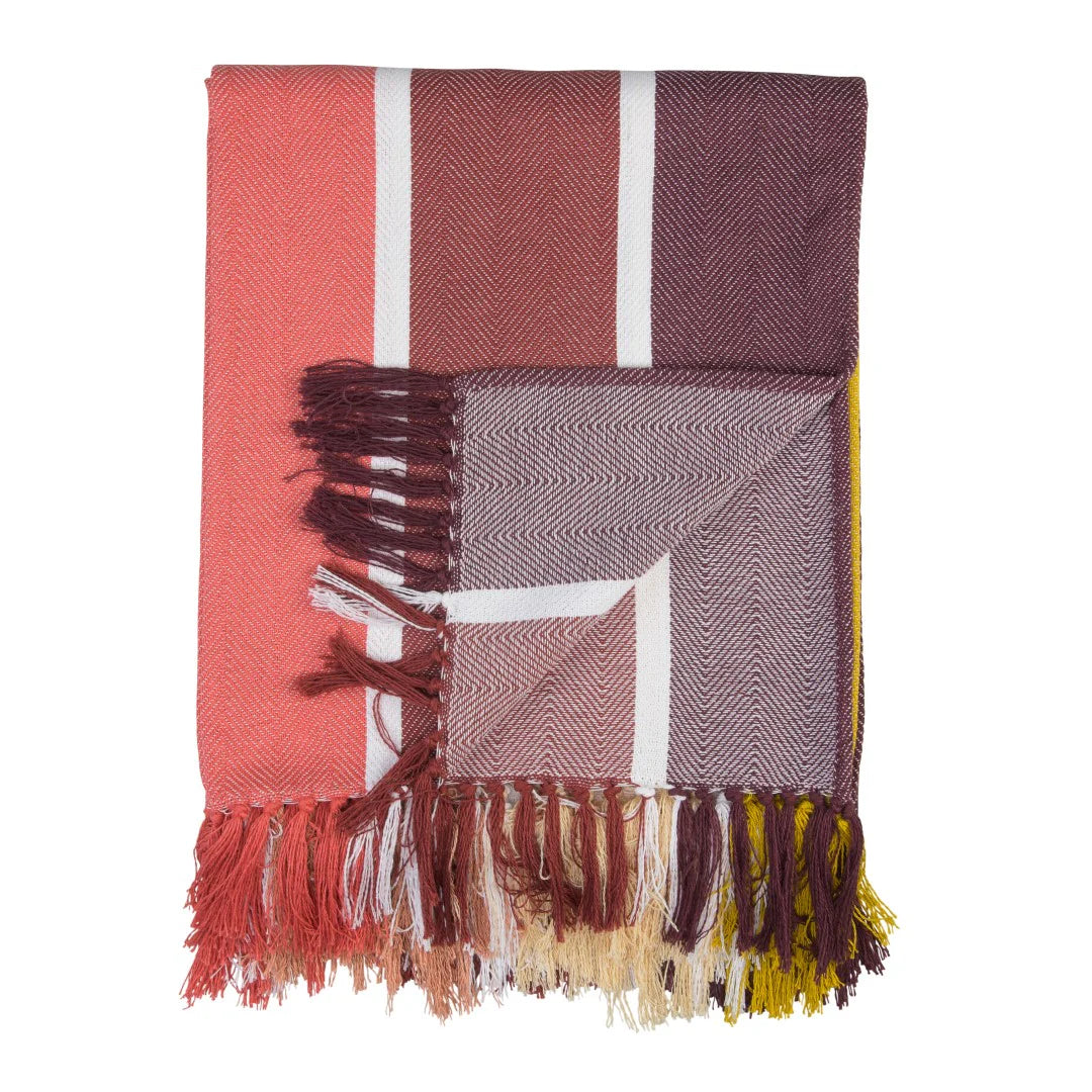 Protea Pinstripe – Sunset | Burgundy / Garnet