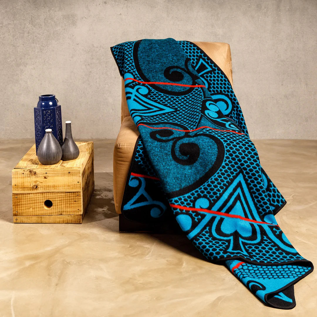 Sefate - Poone | Black / Yolk / Natural - Basotho Blanket Blankets / Aranda