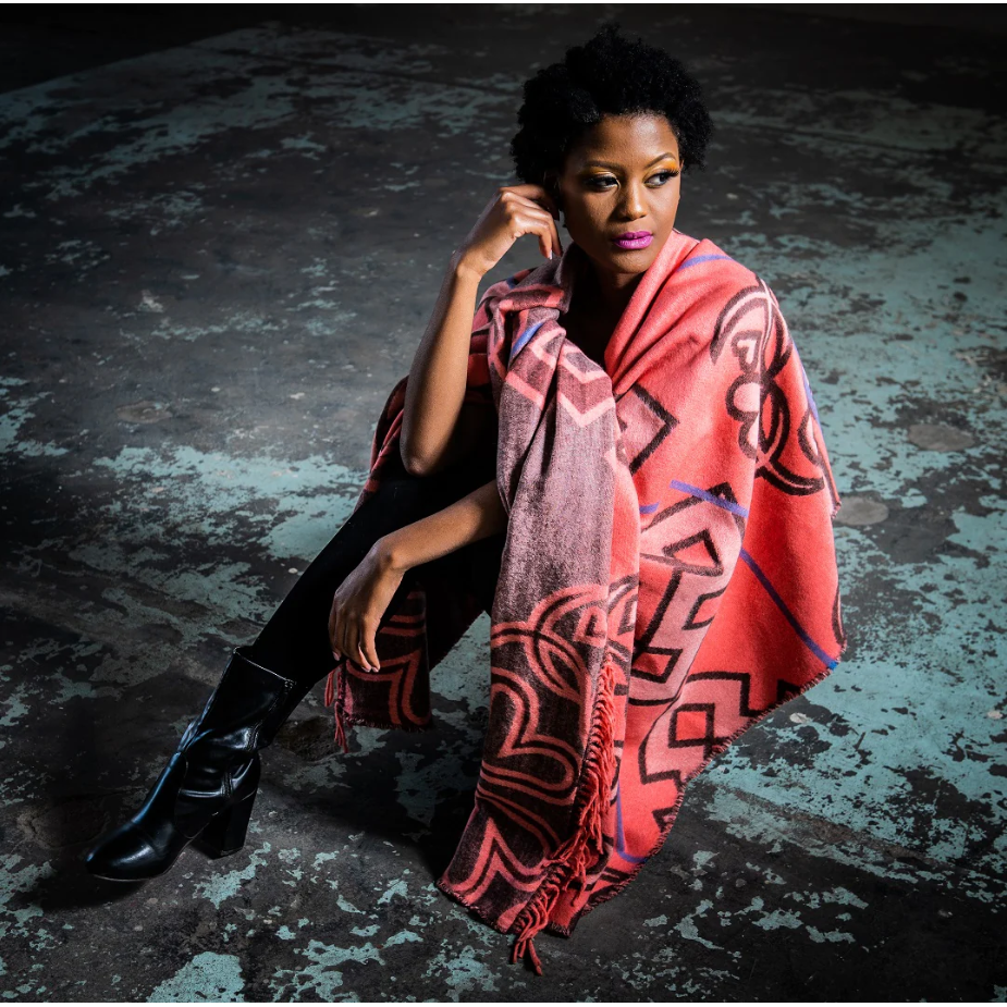 YBDC Throw - Semomotela | Dark Coral/Coral/Pink Blankets / Aranda