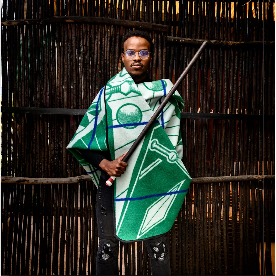 Sabole | Emerald/Natural/Royal Blankets / Basotho Heritage Blankets