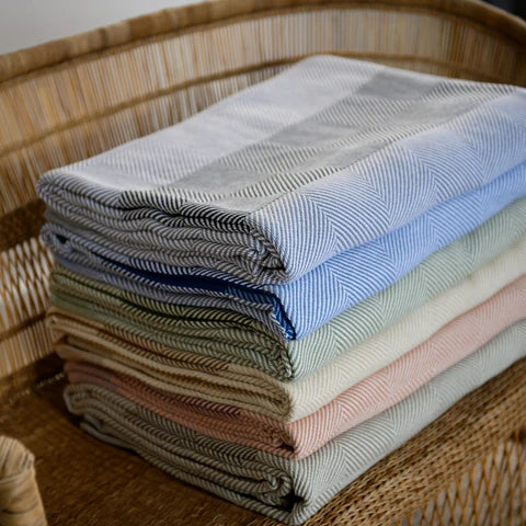 Protea Throw - Geometry | Steel/Wild Dove Blankets / Haven & Earth