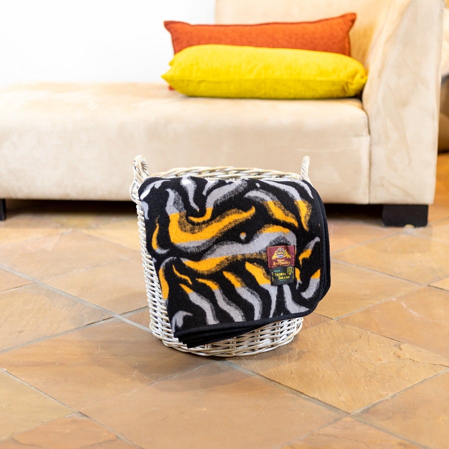 Victoria England - Flame | Corn / Light Grey Blankets / Aranda