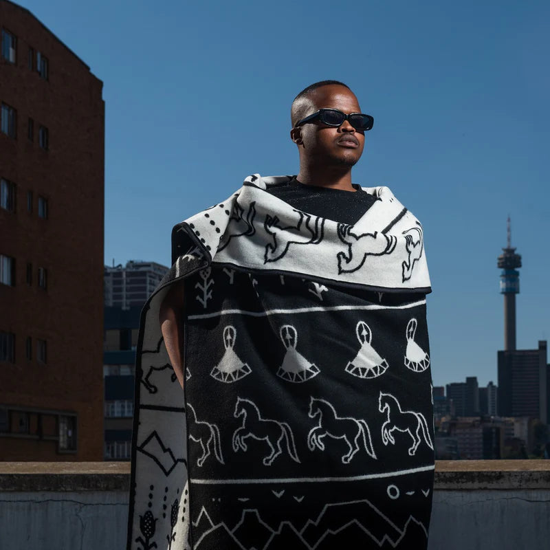 Bodulo | Black/Natural Blankets / Basotho Heritage Blankets