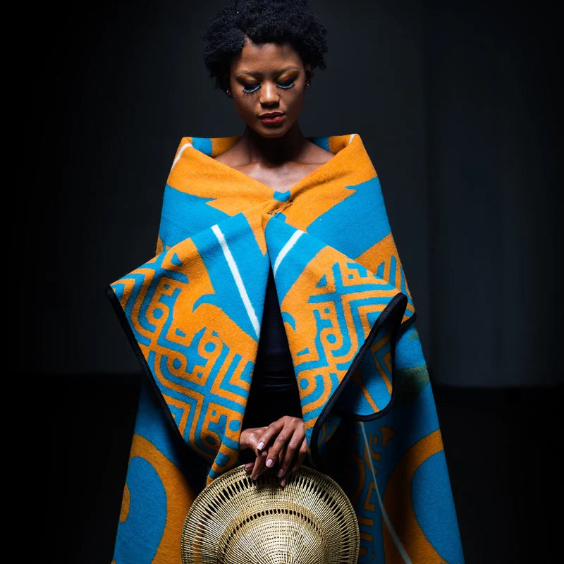 Majabajaba Peacock / Yolk / Natural Blankets / Aranda