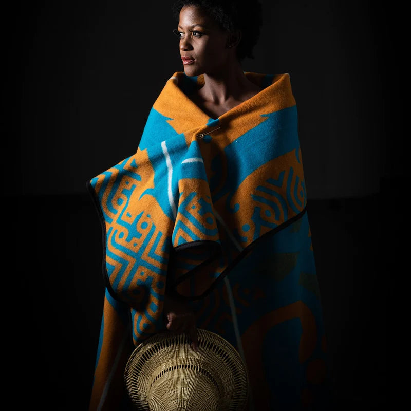 Majabajaba Peacock / Yolk / Natural Blankets / Aranda
