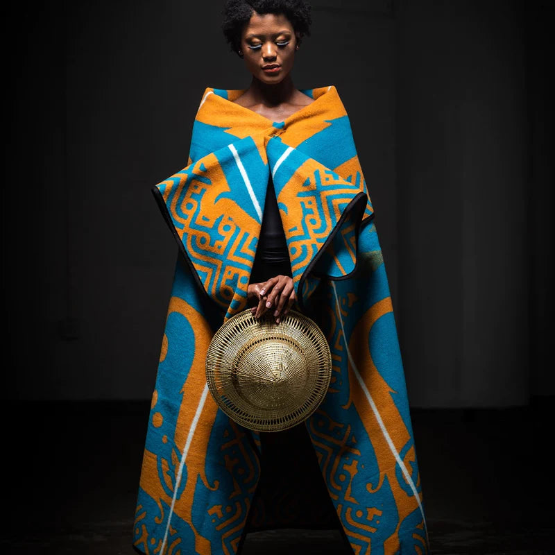 Majabajaba Peacock / Yolk / Natural Blankets / Aranda