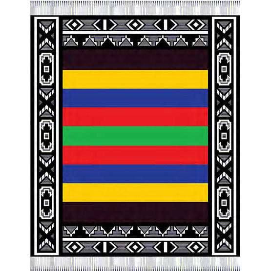 Ndebele Beads Throw Blanket – Bella Vita | Black/Natural – My Africa Collection Blankets / Aranda