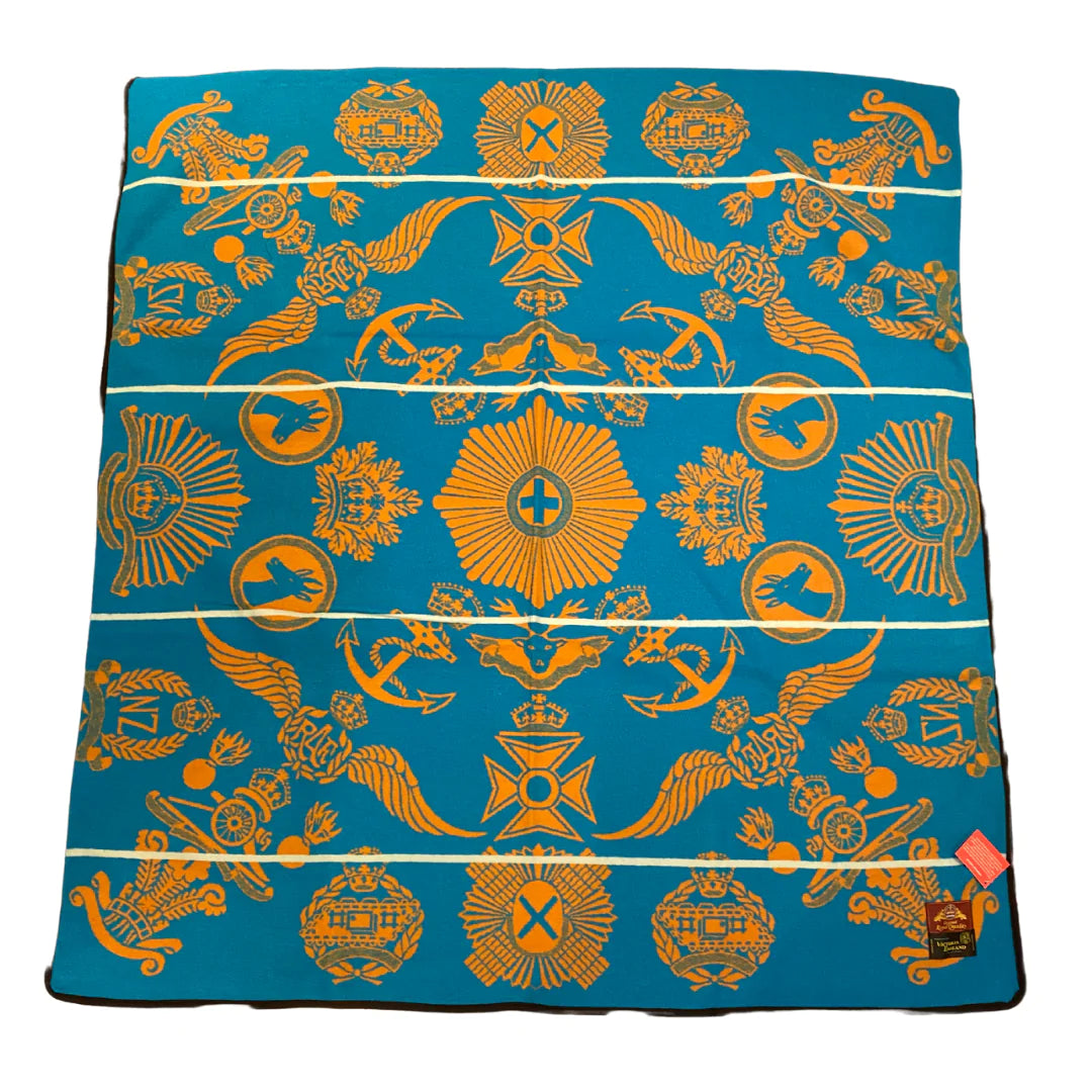 Victoria England - Badges of the Brave | Cobalt / Yolk / Natural | Basotho Blanket Blankets / Aranda