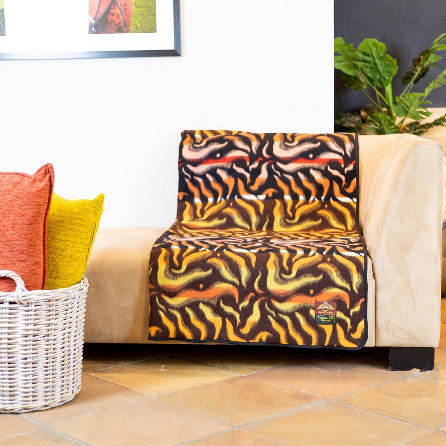 Victoria England - Flame | Brown / Gold Blankets / Aranda