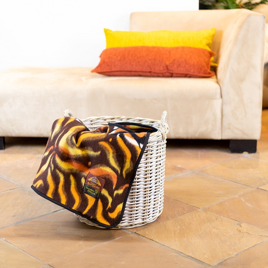 Victoria England - Flame | Brown / Gold Blankets / Aranda