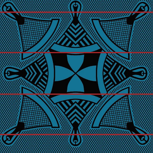 Mokorotlo Black-Peacock-Scarlet Wool Blanket – Basotho Heritage Design Blankets / Aranda