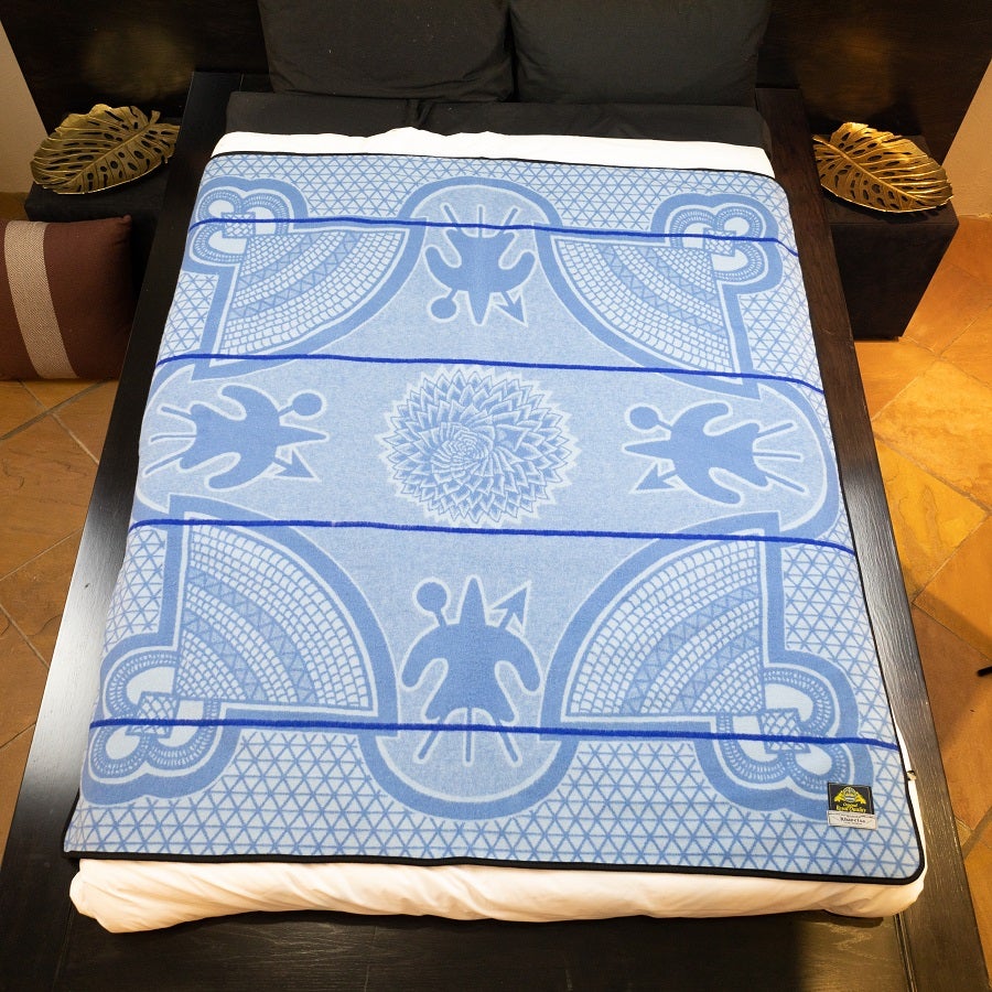 Kharetsa - Aloe | Cobalt / Light Powder / Royal | Basotho Blanket Blankets / Aranda