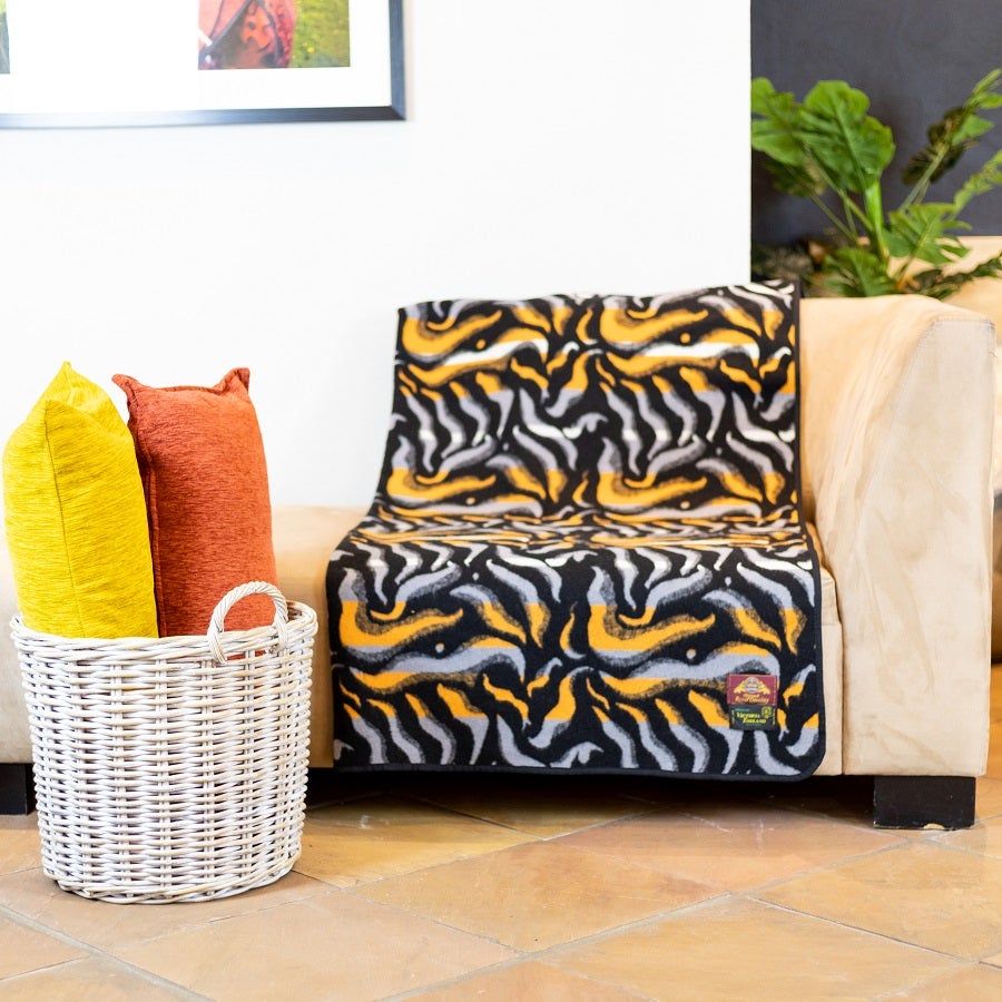 Victoria England - Flame | Corn / Light Grey Blankets / Aranda