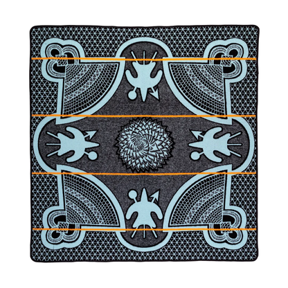 Basotho Blanket – Kharetsa Aloe Black / Lt Aqua / Yolk | Africa Blanket SA Made