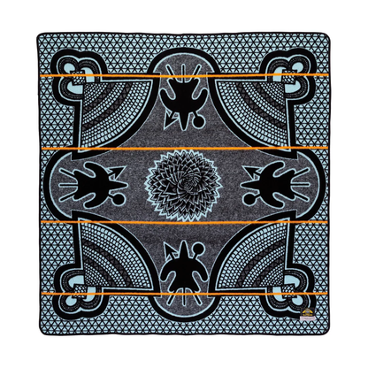 Basotho Blanket – Kharetsa Aloe Black / Lt Aqua / Yolk | Africa Blanket SA Made