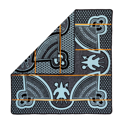 Basotho Blanket – Kharetsa Aloe Black / Lt Aqua / Yolk | Africa Blanket SA Made