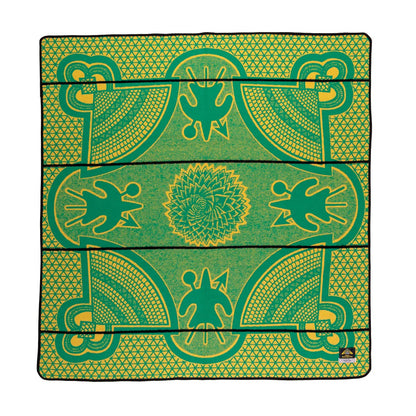 Basotho Blanket – Kharetsa Aloe Emerald / Gold / Black | Africa Blanket SA Made