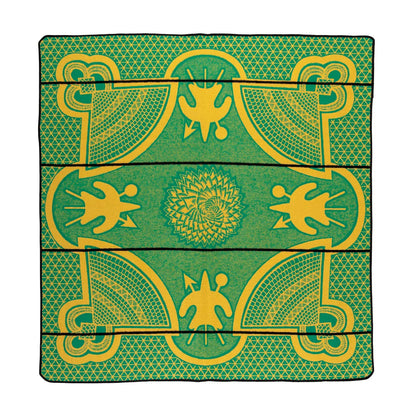 Basotho Blanket – Kharetsa Aloe Emerald / Gold / Black | Africa Blanket SA Made
