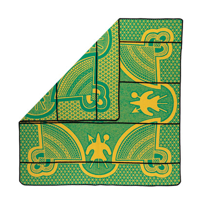 Basotho Blanket – Kharetsa Aloe Emerald / Gold / Black | Africa Blanket SA Made