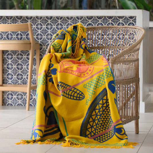 Basotho Bella Vita Throw — Yellow / Old Royal Blankets / My Africa