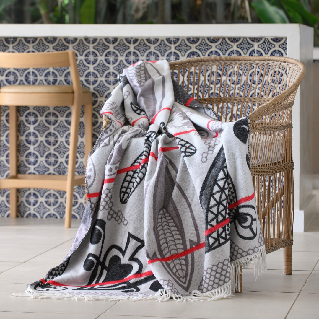 Bella Vita Basotho Throw Blanket – My Africa Collection | Black Natural – Triple Jacquard Weave (Copy) Blankets / Aranda