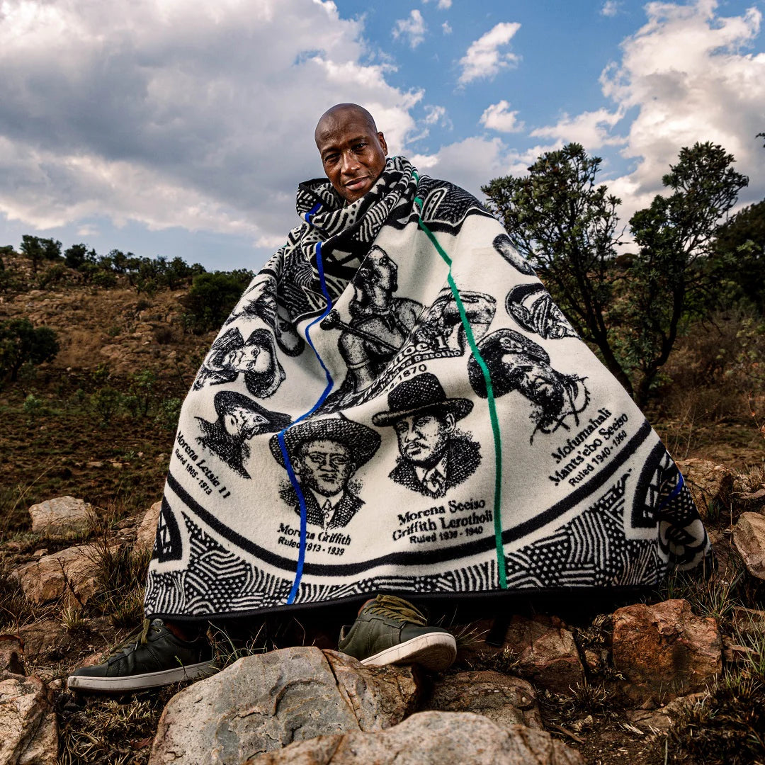 Basotho - Chabana sa Khomo | Black/Natural Blankets / Basotho Heritage Blankets
