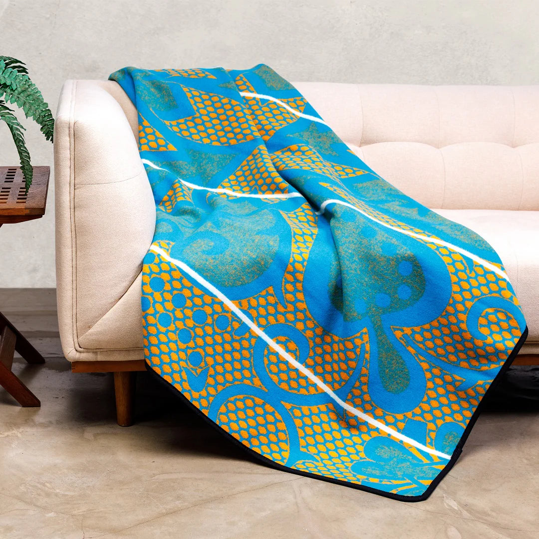 Basotho Blanket Seanamarena Chromatic Peacock Yolk Natural Basotho Blanket Seanamarena Chromatic Peacock Yolk Natural