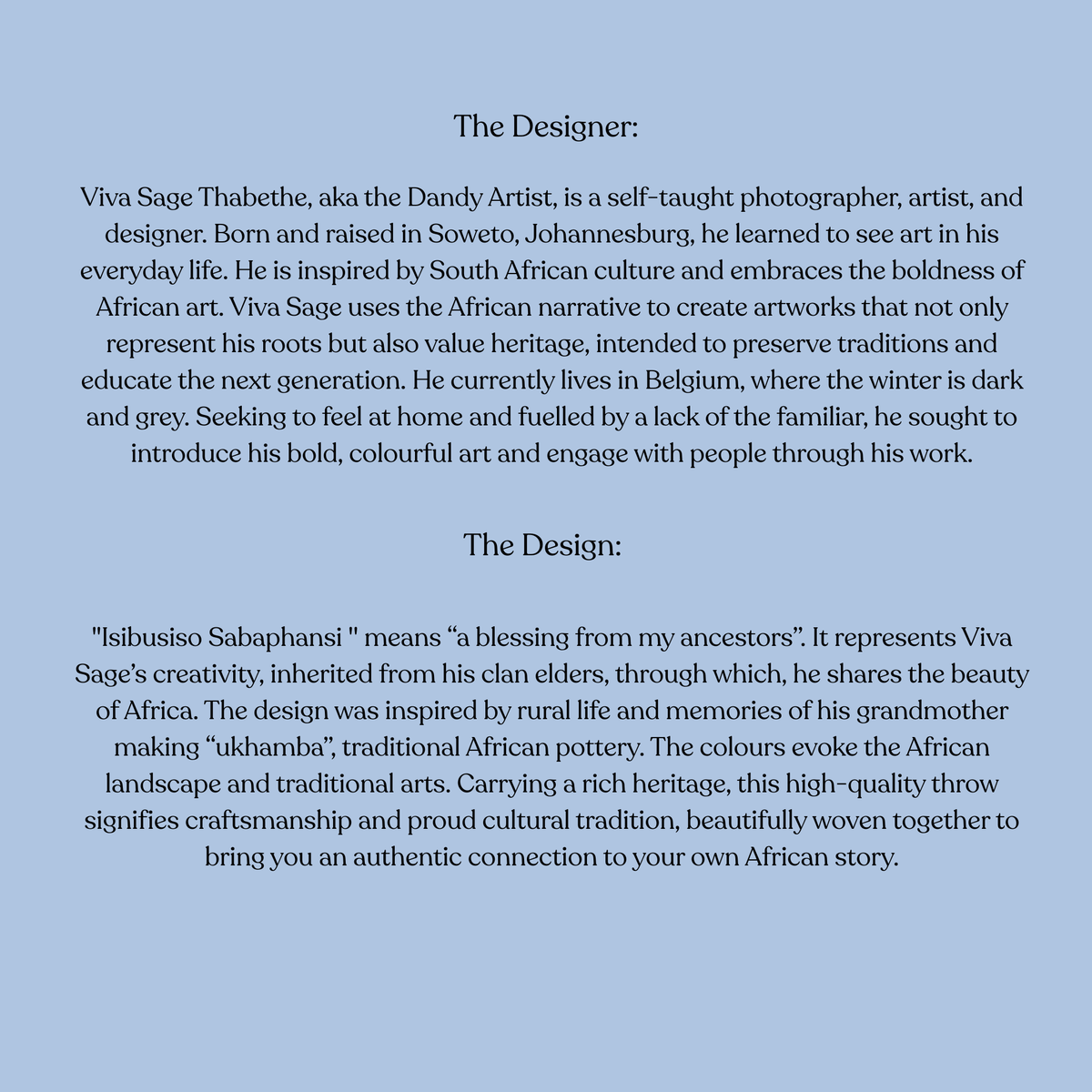 Isibusiso Sabaphansi Bella Vita Throw — Natural / Wild Dove Blankets / My Africa