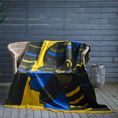 Isibusiso Sabaphansi Bella Vita Throw — Yellow / Old Royal Blankets / My Africa