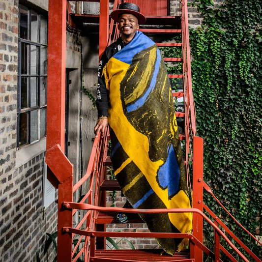 Isibusiso Sabaphansi Bella Vita Throw — Yellow / Old Royal Blankets / My Africa