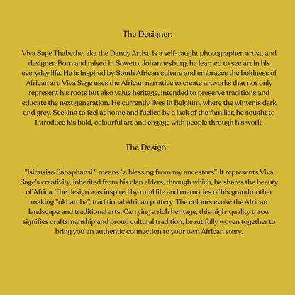 Isibusiso Sabaphansi Bella Vita Throw — Yellow / Old Royal Blankets / My Africa