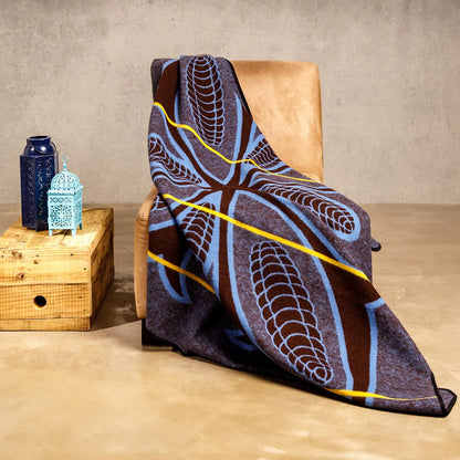 Authentic Morena Basotho blanket in [color] - 50% wool Mielie (corncob) pattern on Morena blanket - symbol of prosperity in Basotho culture