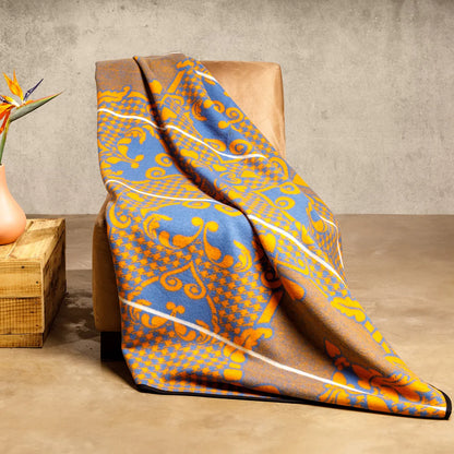 Motlatsi Khosana: The 50% wool royal blanket honoring Crown Prince Lerotholi. Features 60 Basotho heart motifs symbolizing loyalty. Colorfast, non-pill, ethically woven in SA. Includes care instructions.