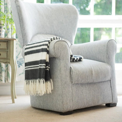 Xhosa Stripe Melody Throw — Black / Natural Blankets / My Africa
