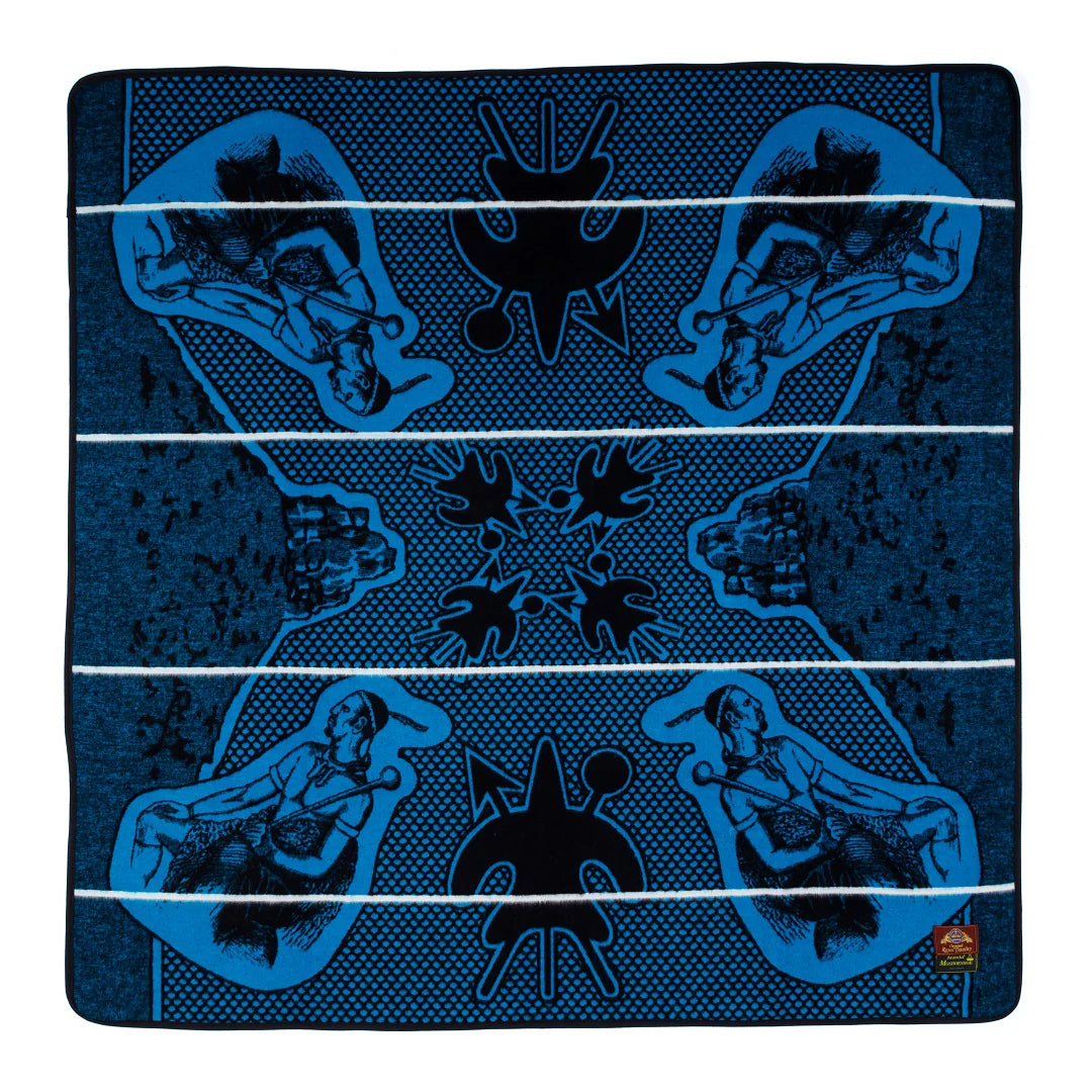 Moshoeshoe | Black / Peacock / Natural | Basotho Blanket Blankets / Aranda