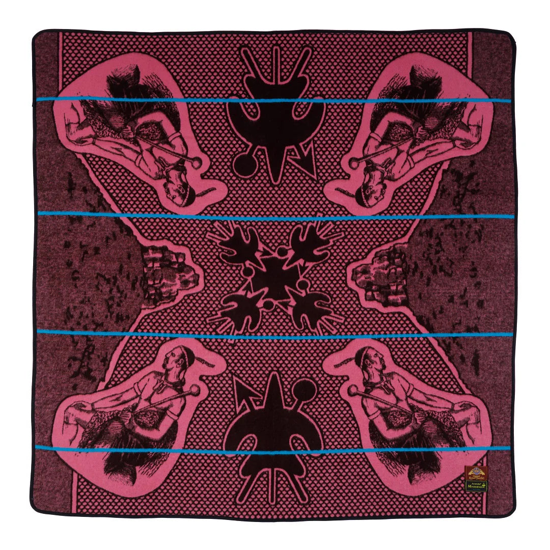Moshoeshoe | Brown / Pink / Peacock | Basotho Blanket Blankets / Aranda