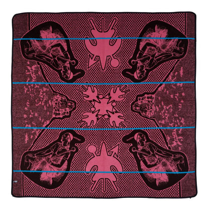 Moshoeshoe | Brown / Pink / Peacock | Basotho Blanket Blankets / Aranda