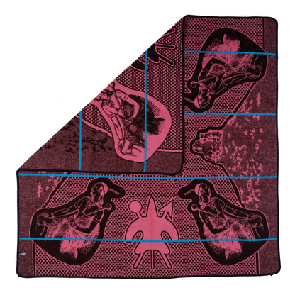 Moshoeshoe | Brown / Pink / Peacock | Basotho Blanket Blankets / Aranda