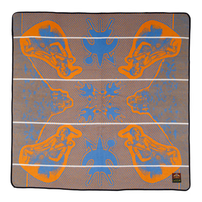 Moshoeshoe | Cobalt / Yolk / Natural | Basotho Blanket Blankets / Aranda